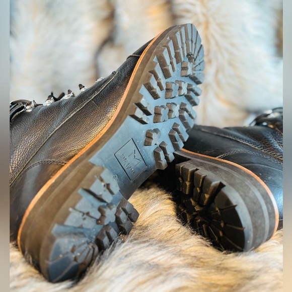 Marc Fisher LTD Idella Black Leather Shearling Boots - Picture 5 of 9